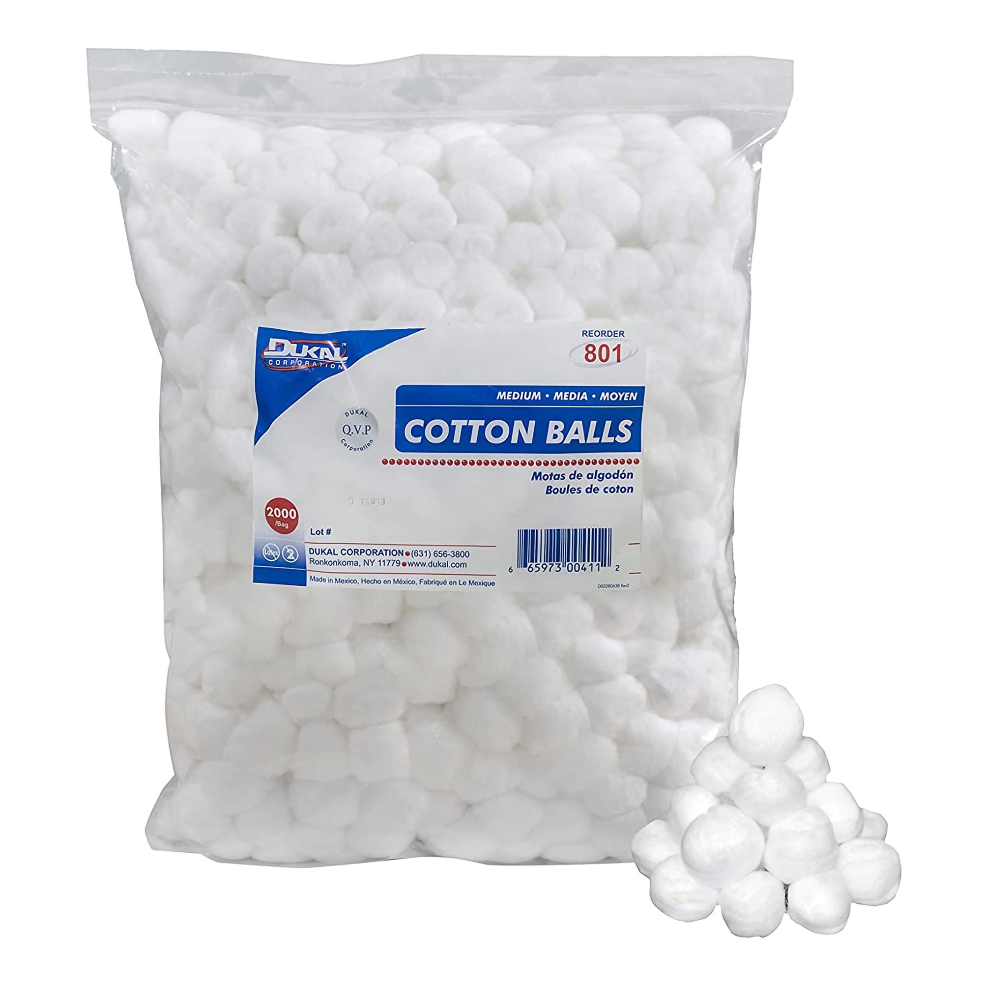 Ball Cotton Ball DUKAL Medium Cotton NonSterile (2000/BG 2BG/CS) by Dukal Corporation  ID 801
